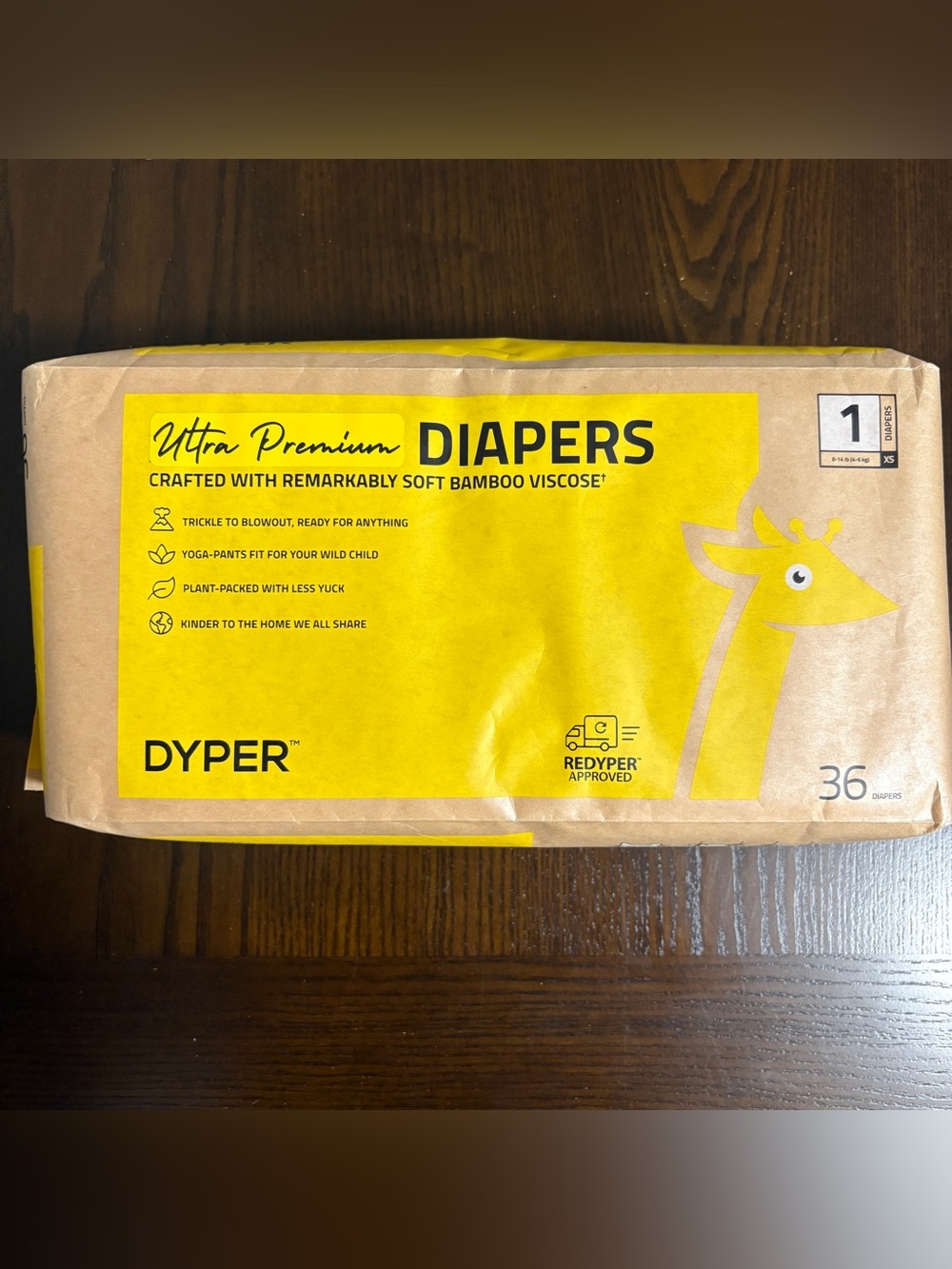 DYPER Ultra Premium Bamboo Diapers - Single Pack - 36 count